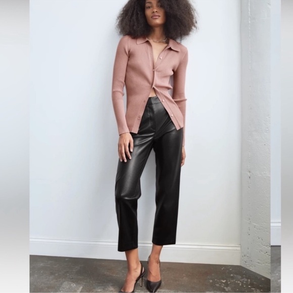 Aritzia Pants - Aritzia Babaton Command Cropped Pant Mid-rise Vegan Leather pants size 00